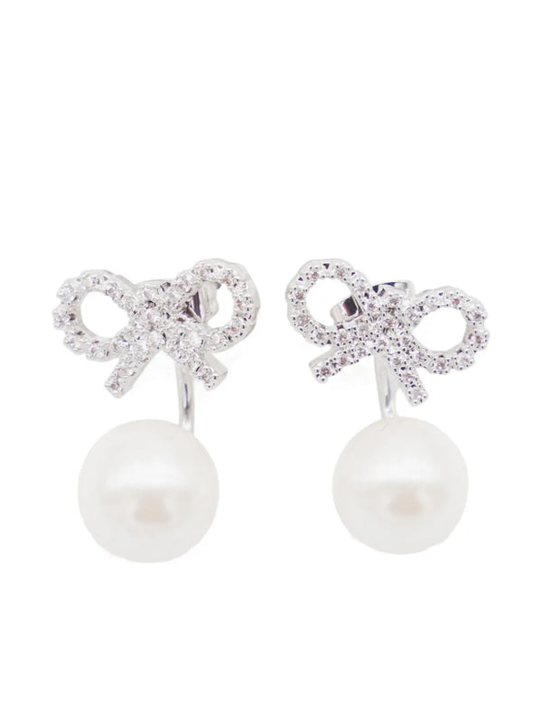 Crystal Bow drop earrings