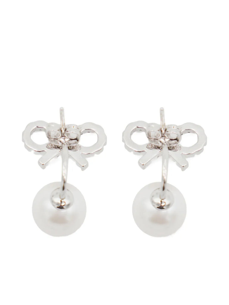 Crystal Bow drop earrings
