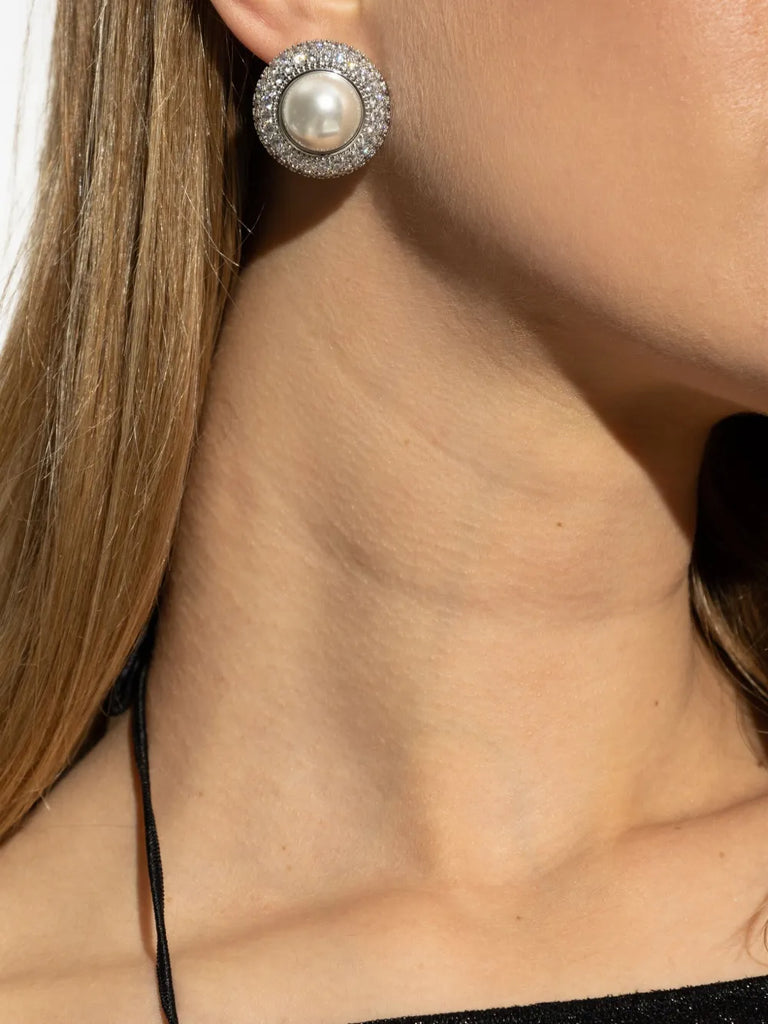 crystal-embellished stud earrings