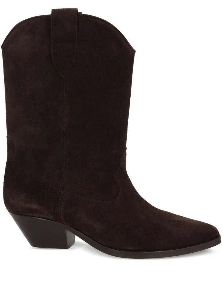 suede point-toe boots
