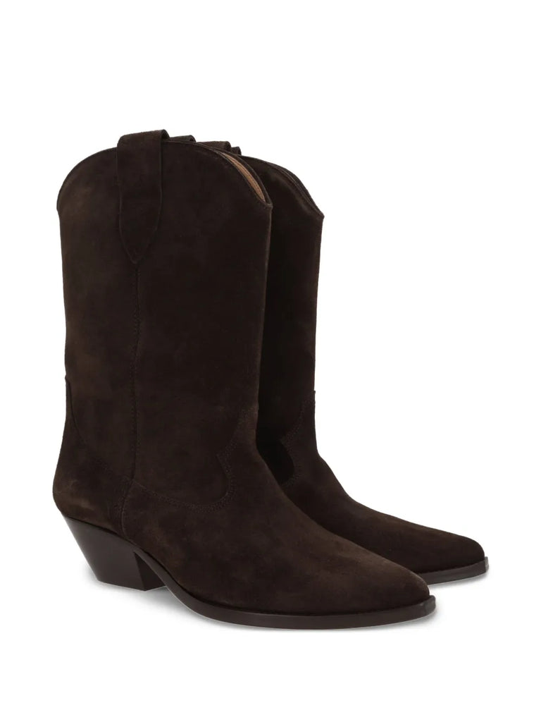 suede point-toe boots
