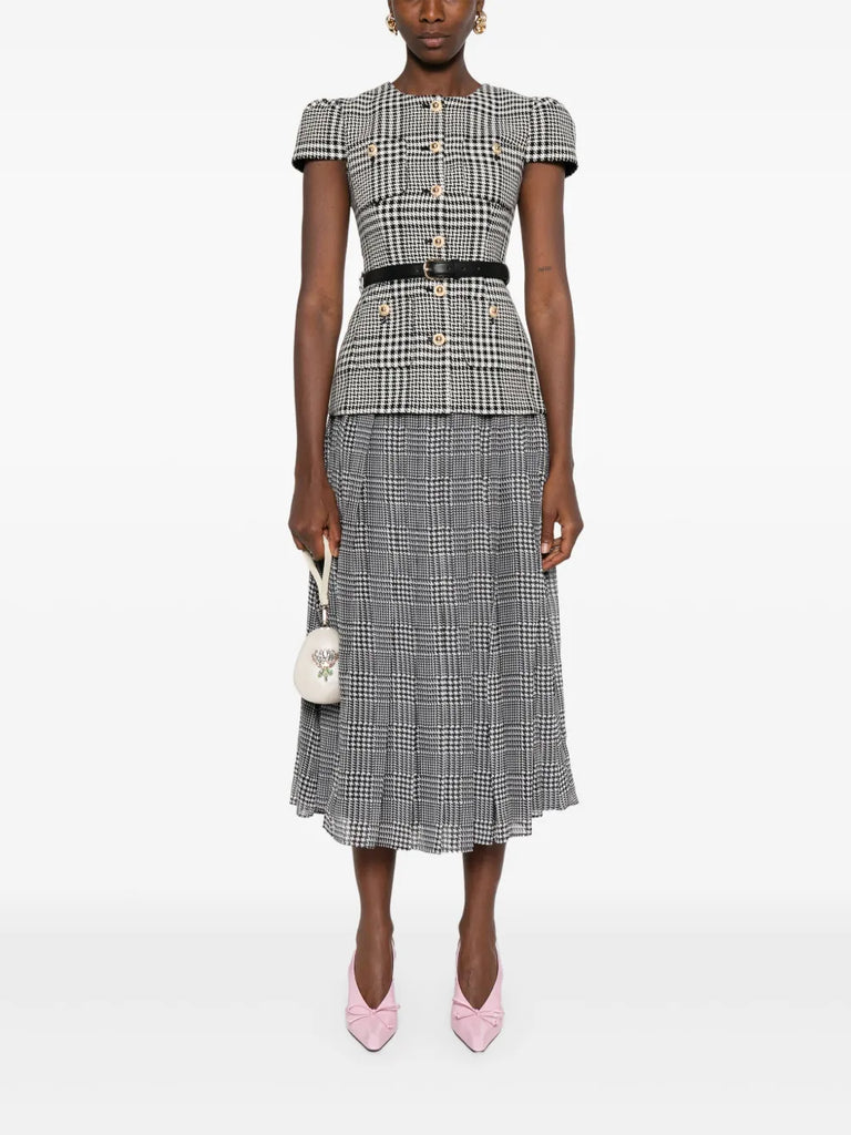 Houndstooth midi dress