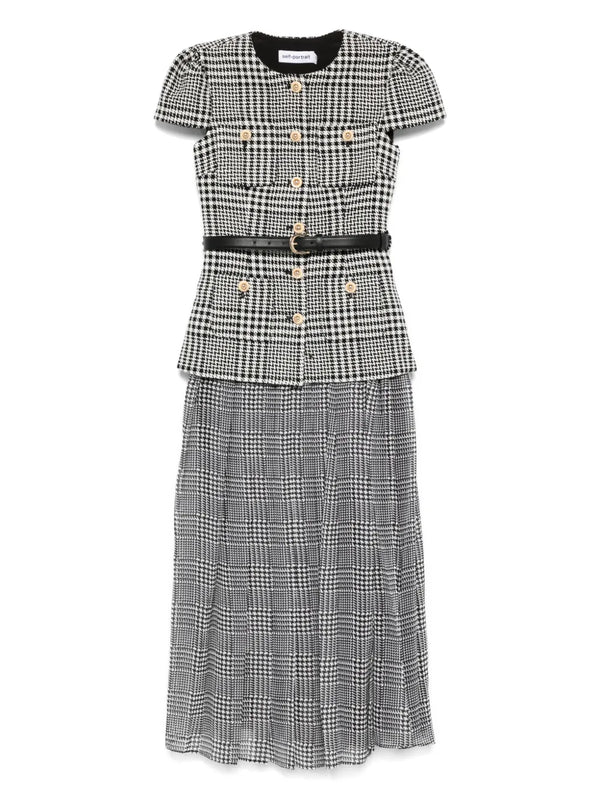 Houndstooth midi dress