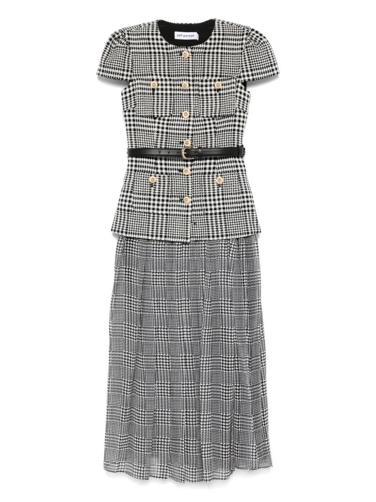 Houndstooth midi dress