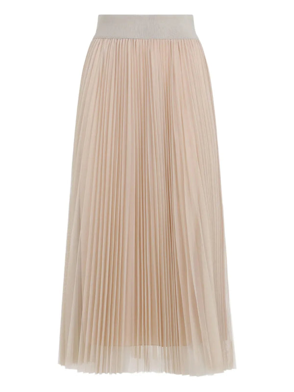 pleated midi skirt