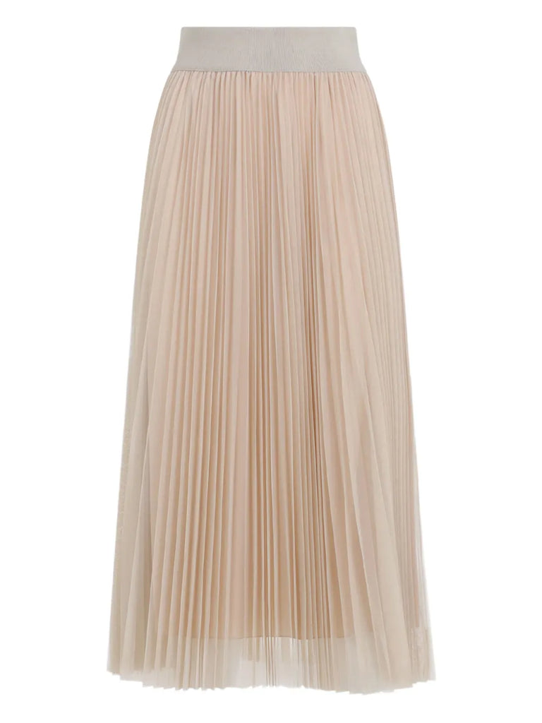 pleated midi skirt