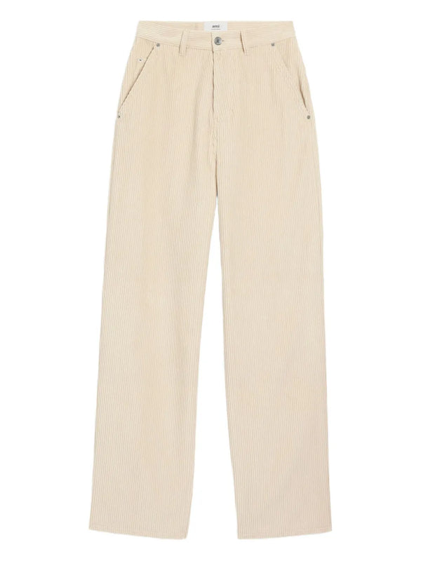 cotton wide-leg trousers