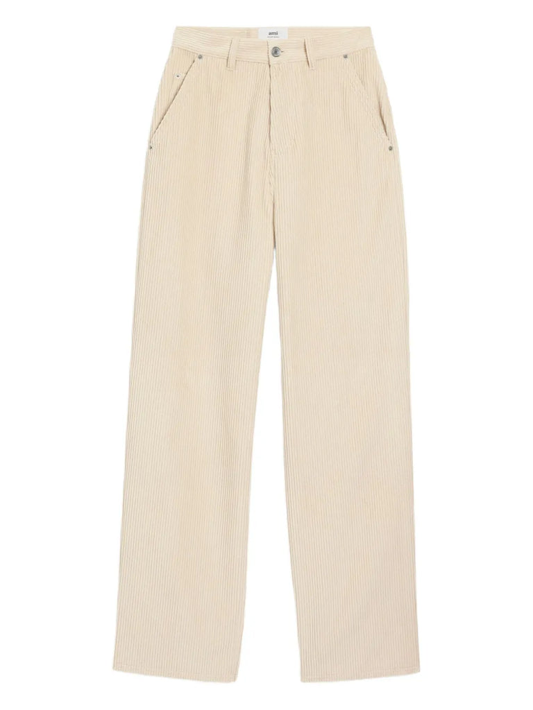 cotton wide-leg trousers