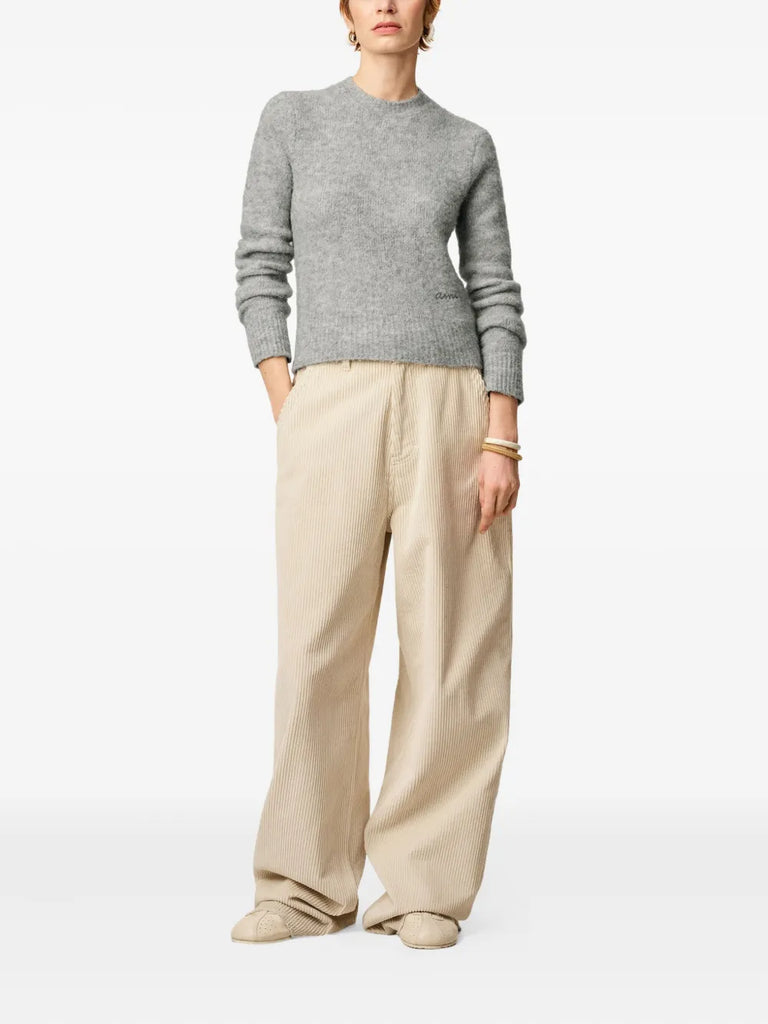 cotton wide-leg trousers