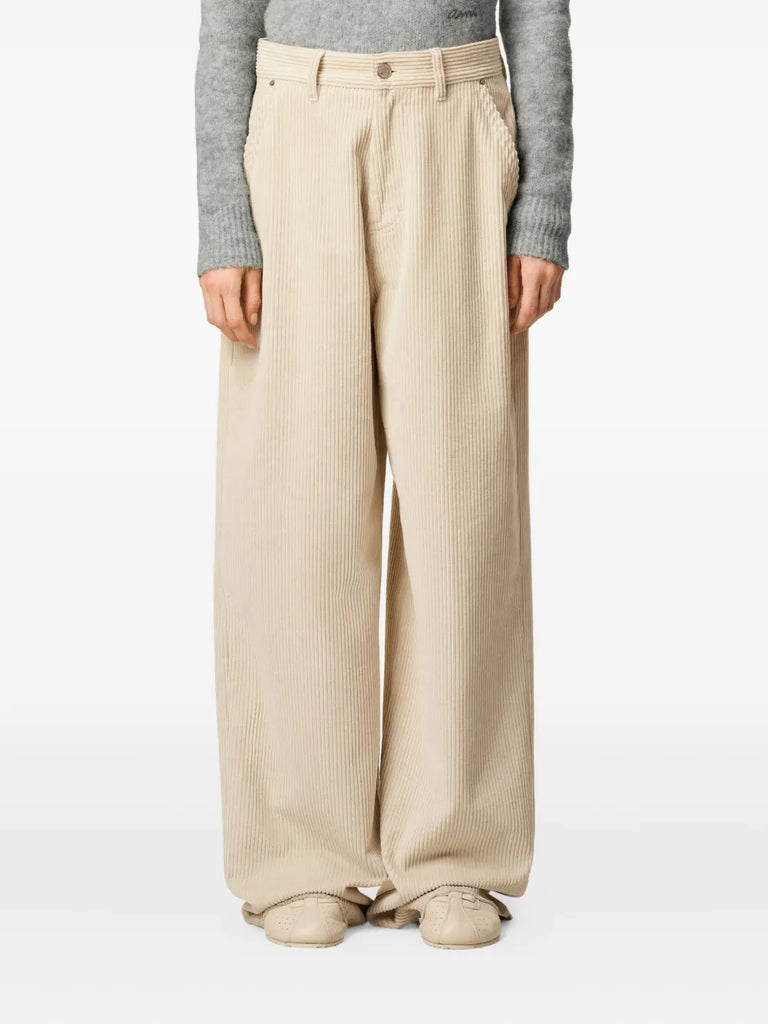 cotton wide-leg trousers