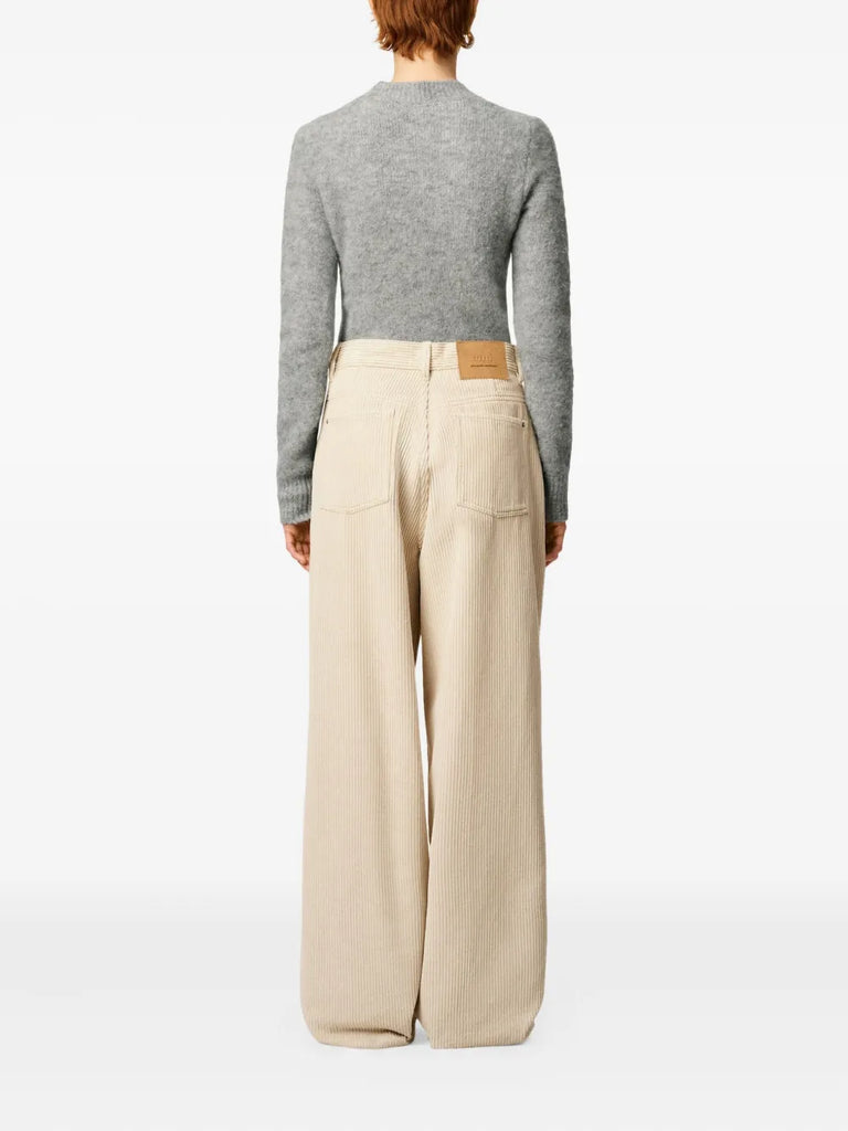 cotton wide-leg trousers