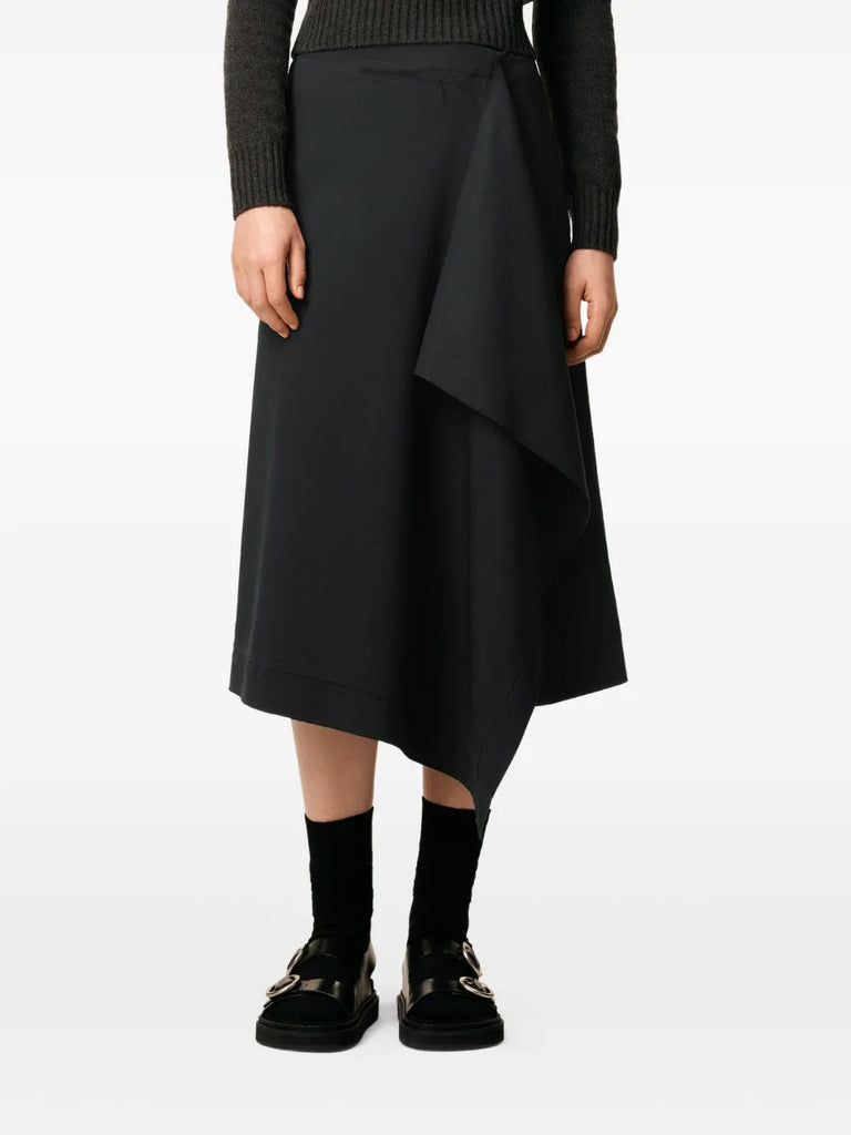 wrap asymmetrical wool skirt