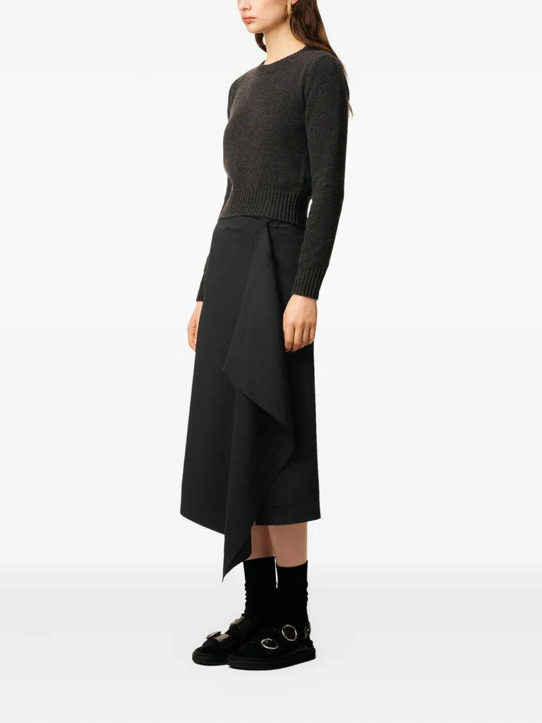 wrap asymmetrical wool skirt