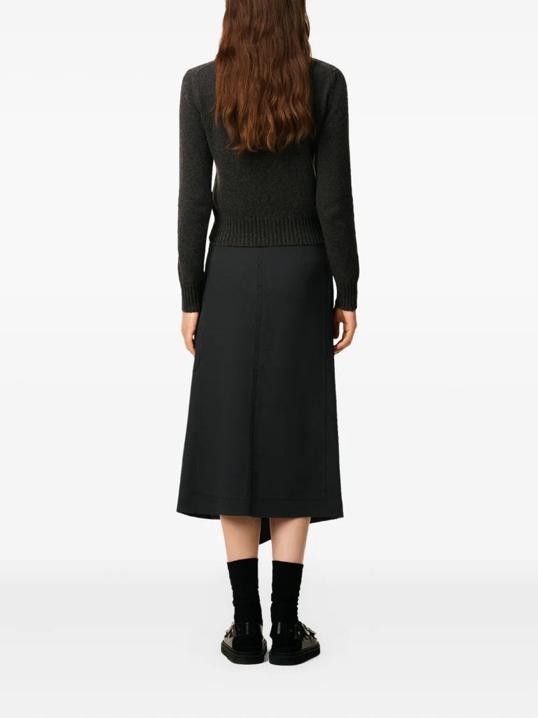 wrap asymmetrical wool skirt