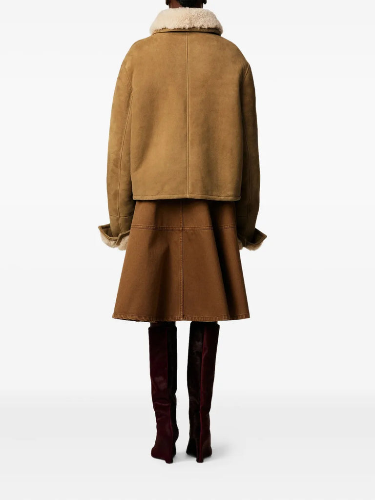 shearling button-up jacket