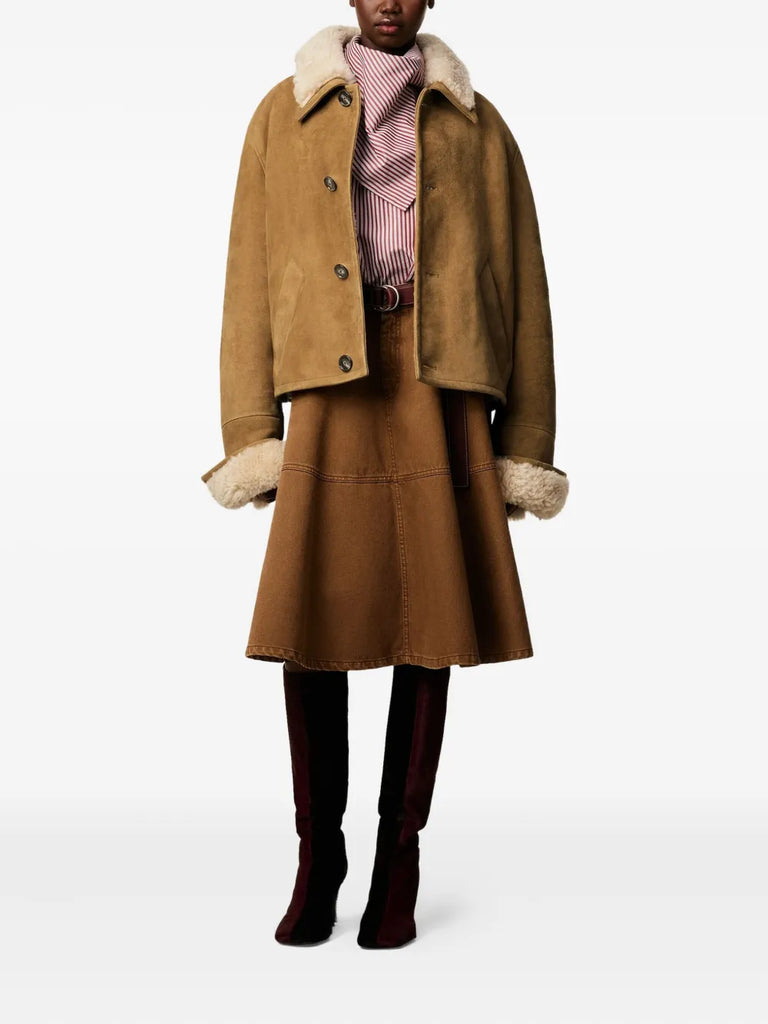 shearling button-up jacket
