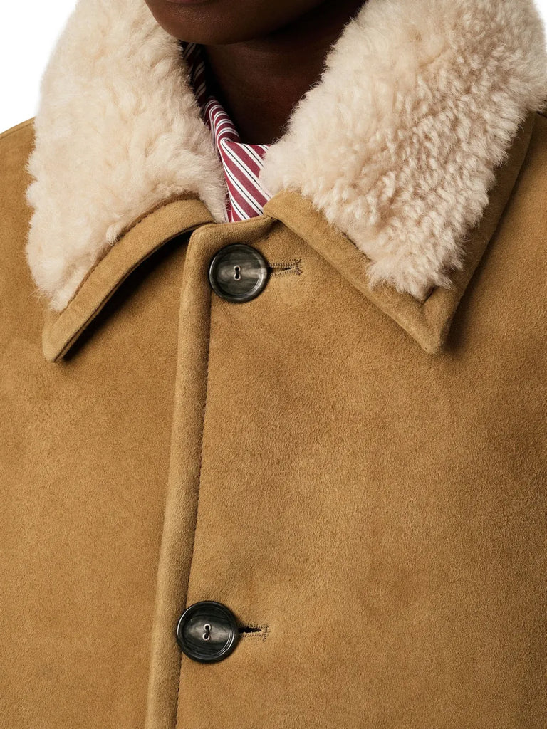 shearling button-up jacket