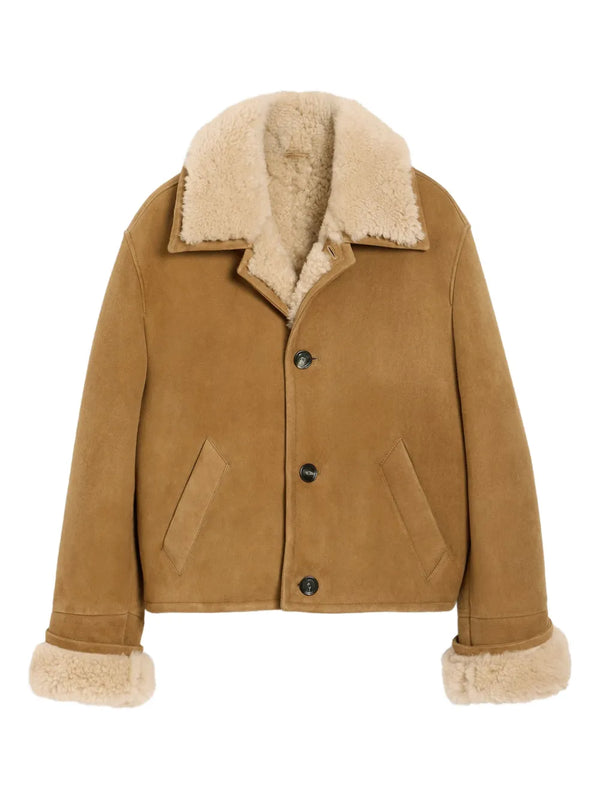 shearling button-up jacket