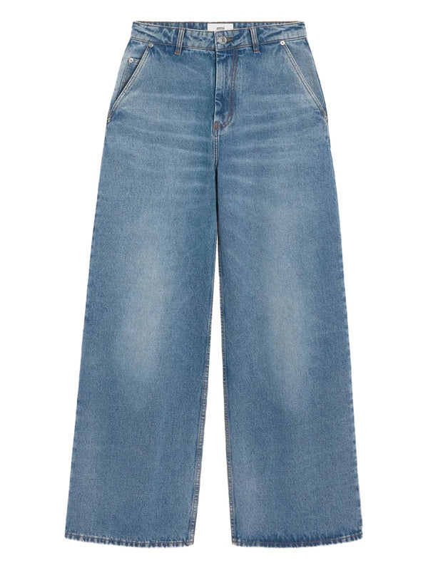 cotton super wide-leg jeans