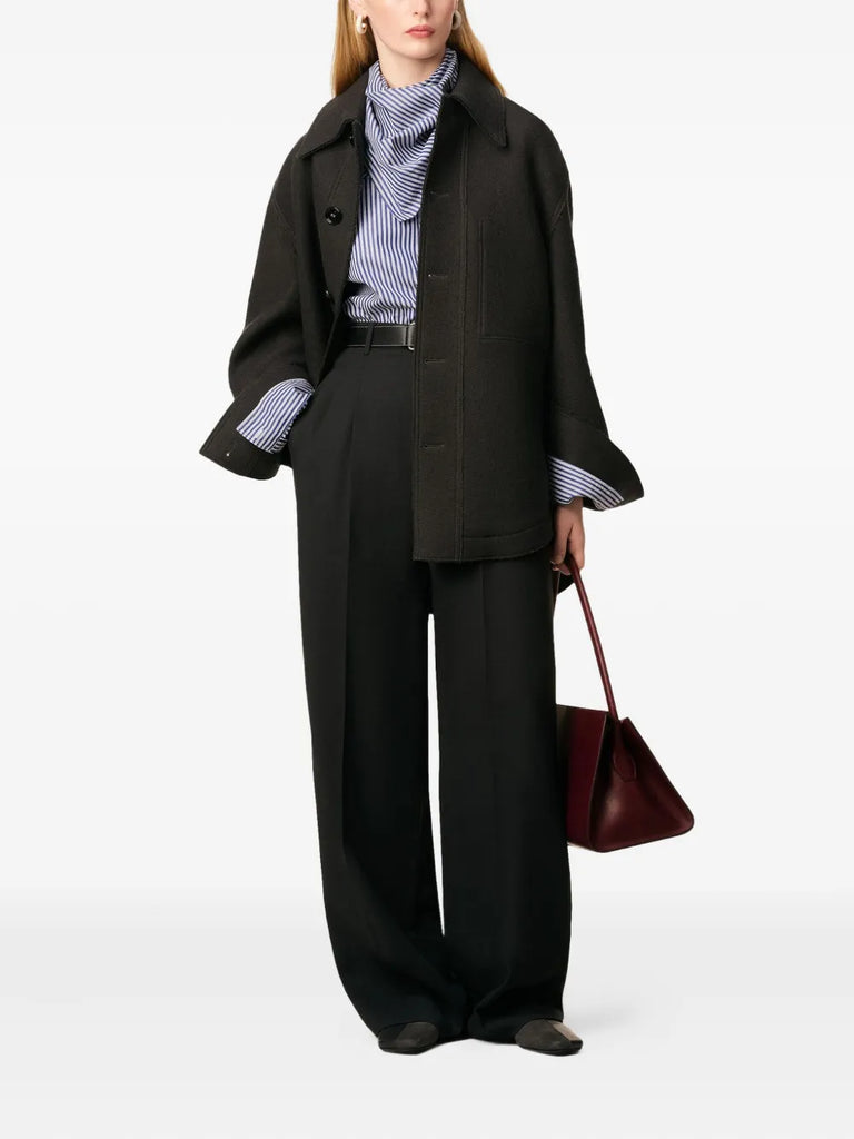 button-up wool jacket
