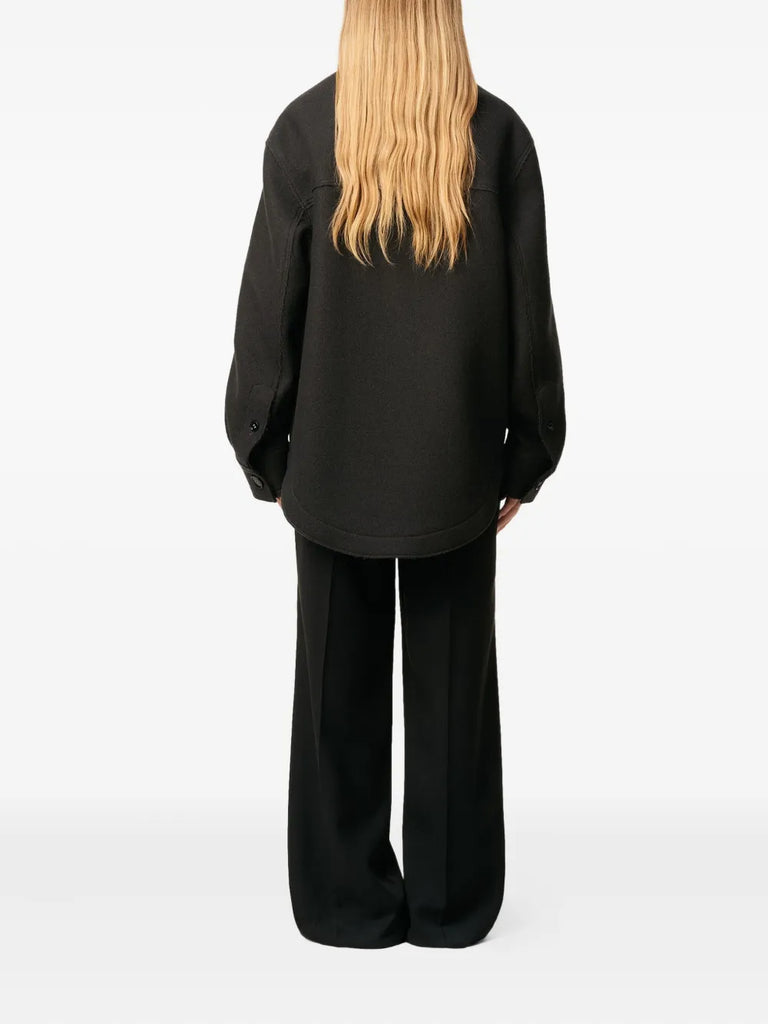 button-up wool jacket