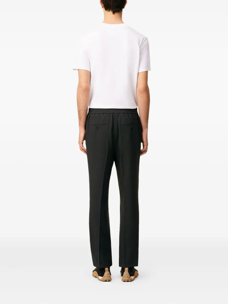 elasticated-waist wool trousers