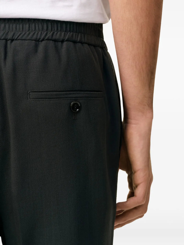 elasticated-waist wool trousers