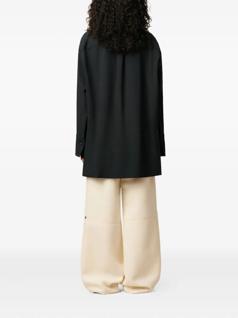 classic-collar wool shirt