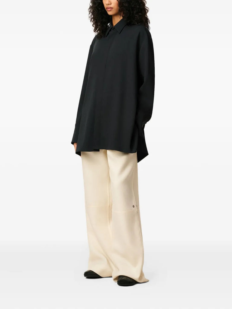 classic-collar wool shirt