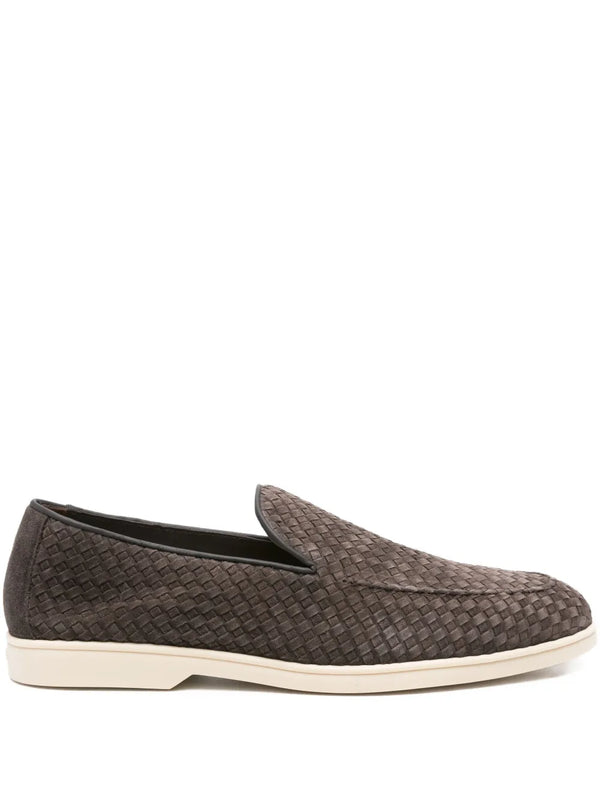 woven suede loafers