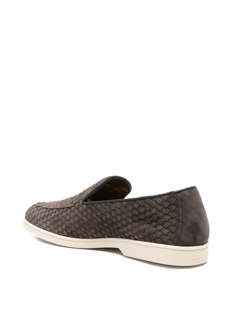woven suede loafers