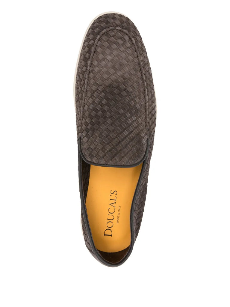 woven suede loafers
