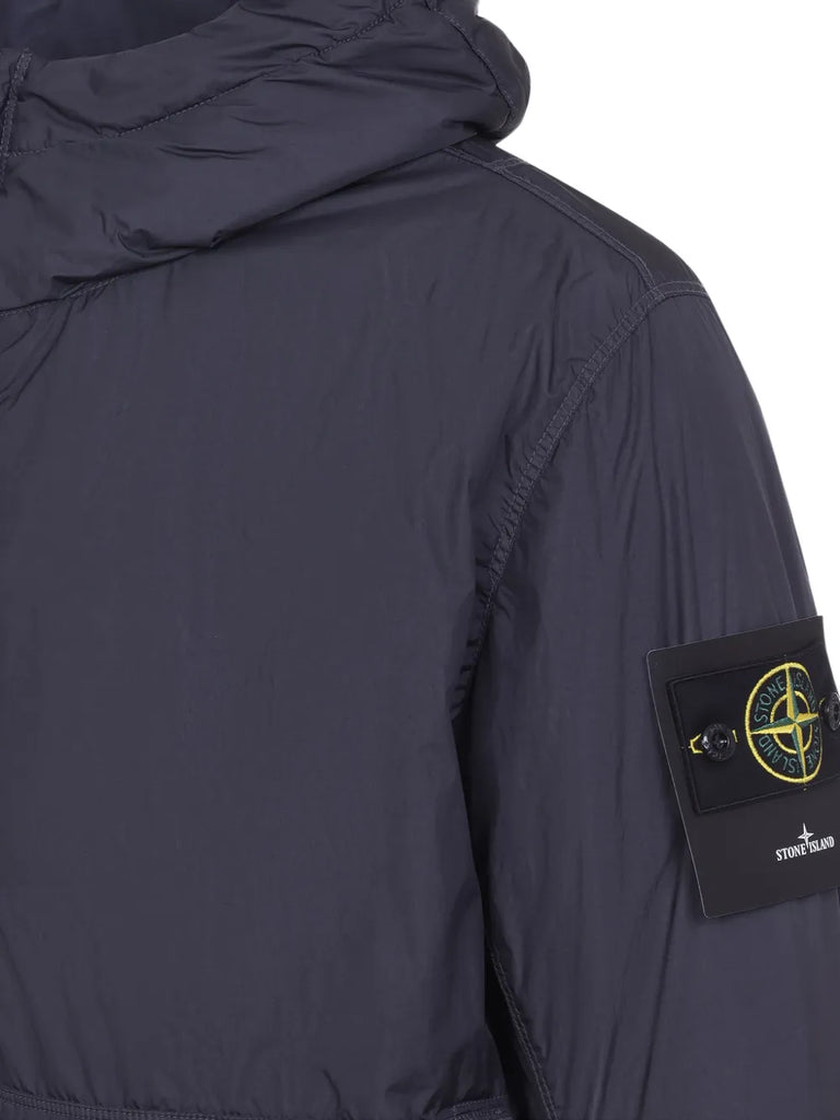 hooded panelled coat