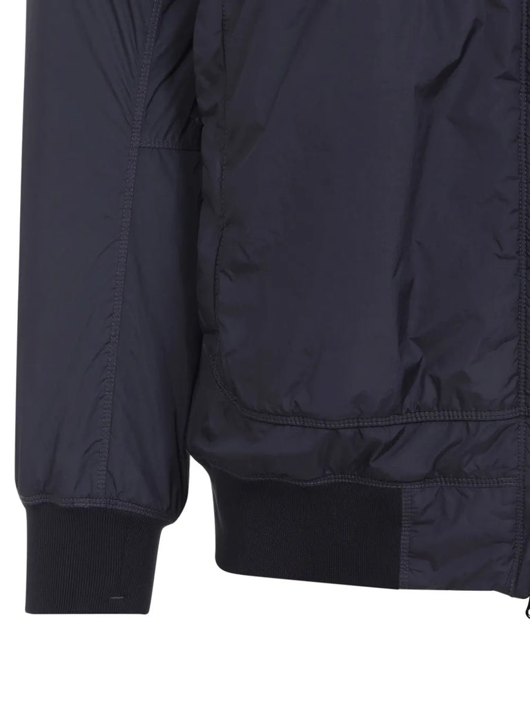 hooded panelled coat