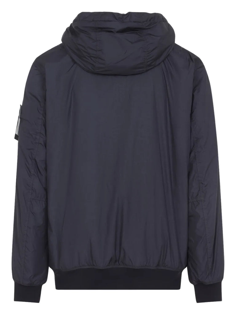 hooded panelled coat