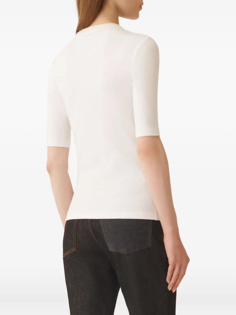 embellished-neckline top