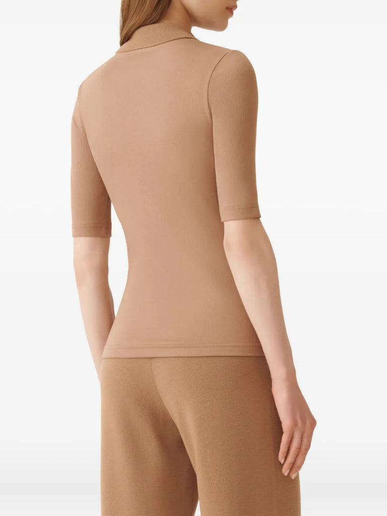 embellished-collar short-sleeve top