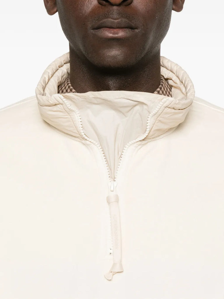 half-zip quilted-panel sweatshirt