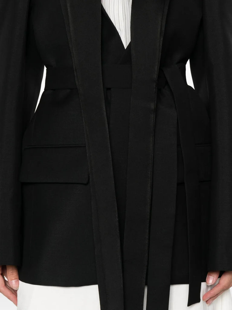 shawl-lapel wool jacket