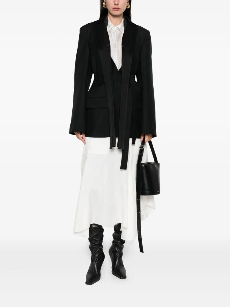 shawl-lapel wool jacket