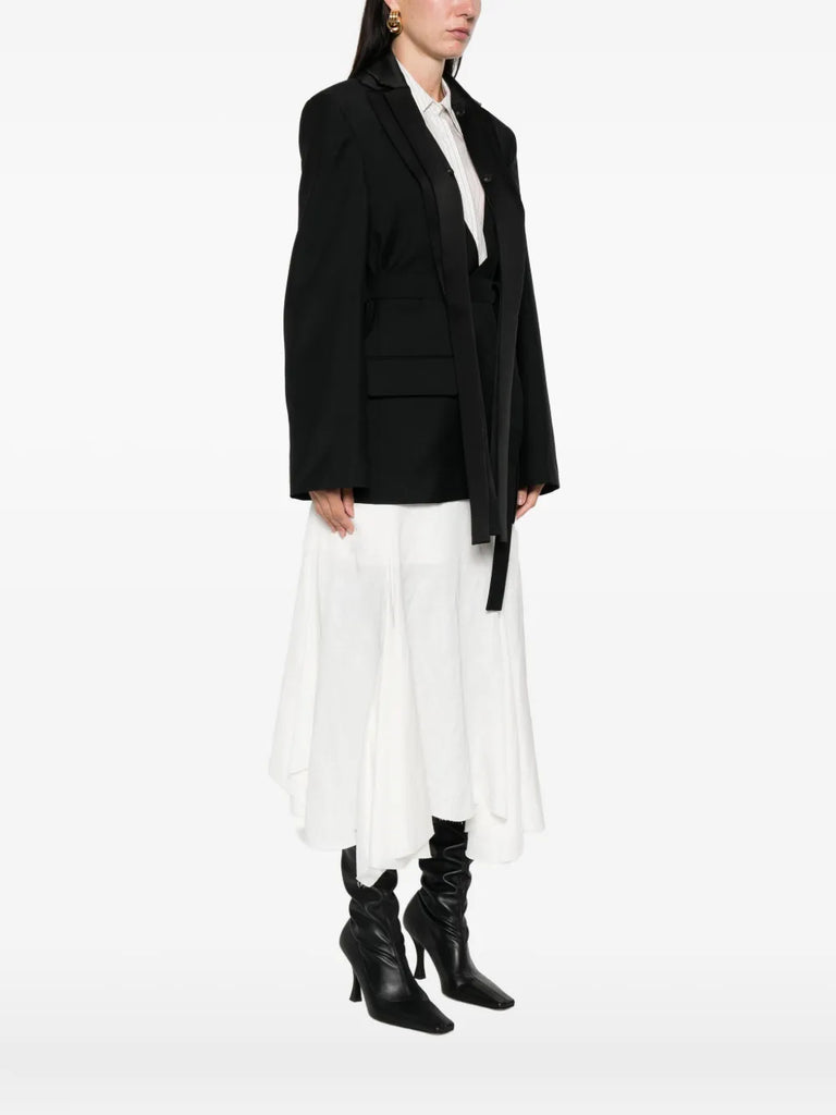shawl-lapel wool jacket