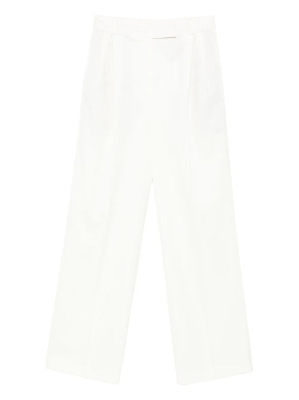 pleated wool-blend trousers