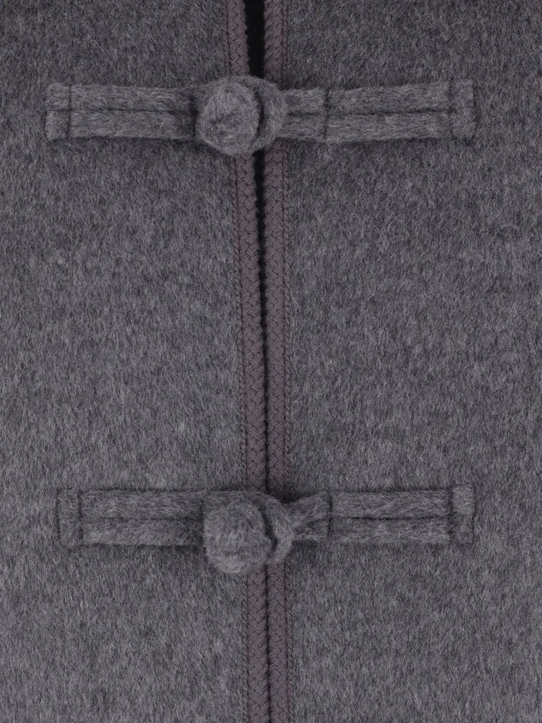 embroidered-trim crew-neck jacket
