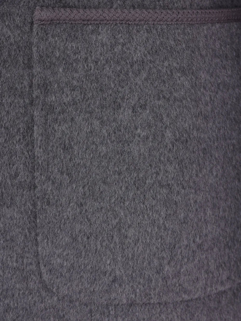 embroidered-trim crew-neck jacket