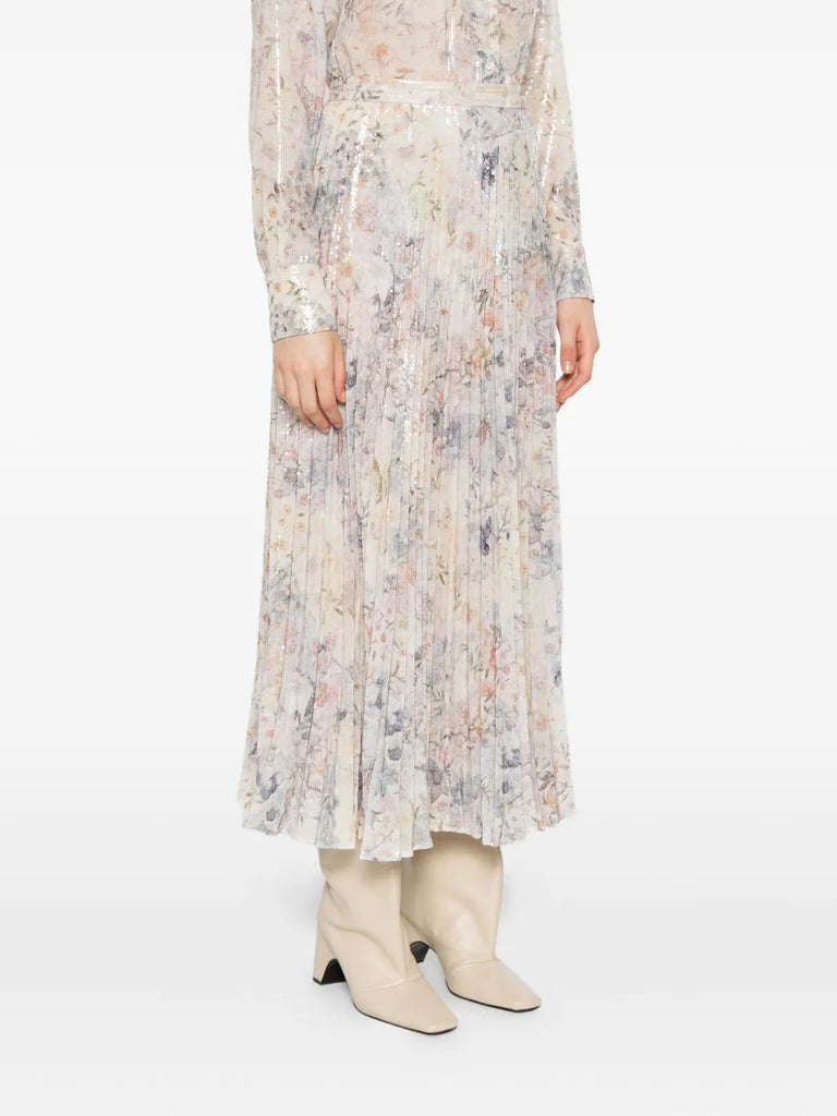sequin-embellished pleated skirt