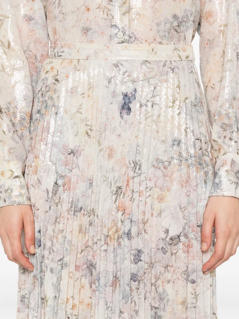 sequin-embellished pleated skirt
