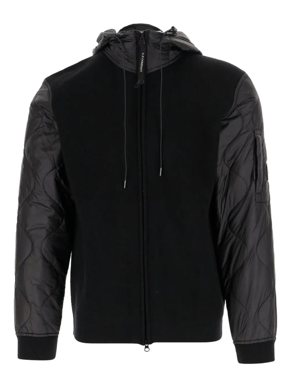 J-Rombe quilted-panel hooded jacket