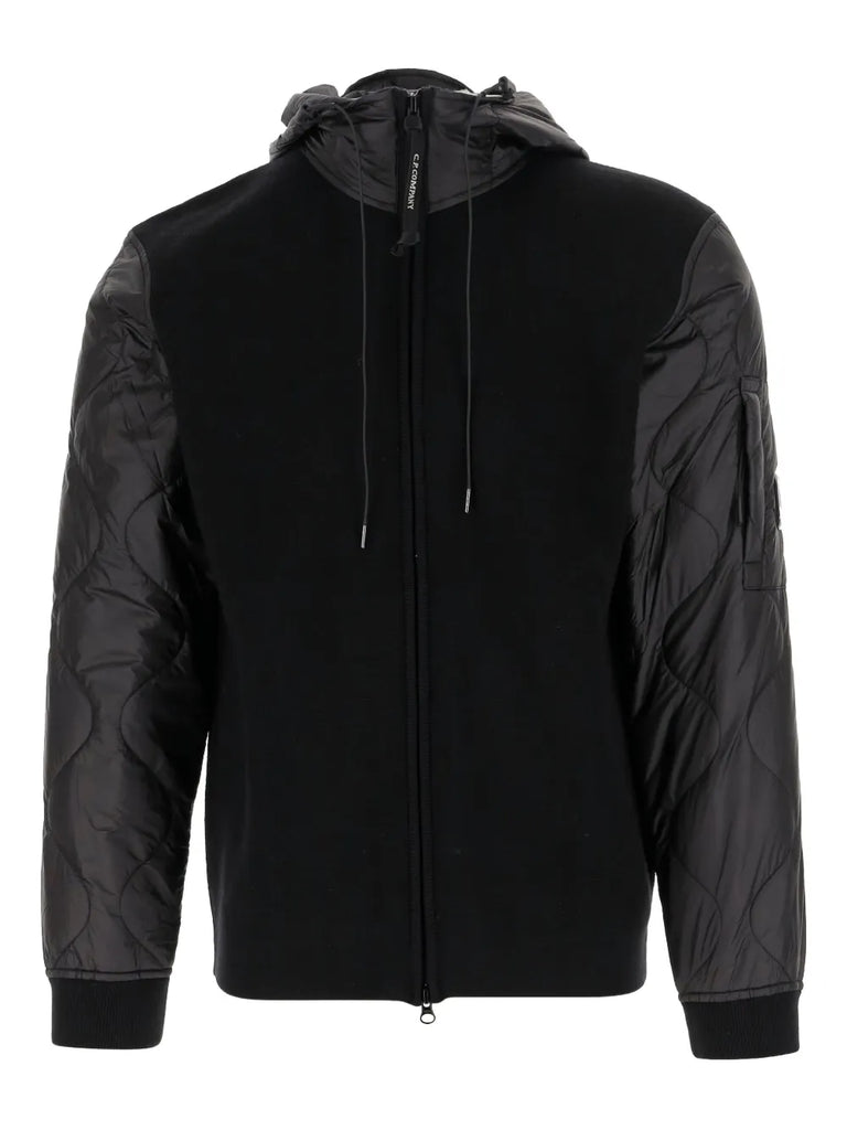 J-Rombe quilted-panel hooded jacket