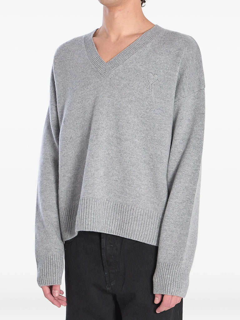 V-neck ribbed sweater