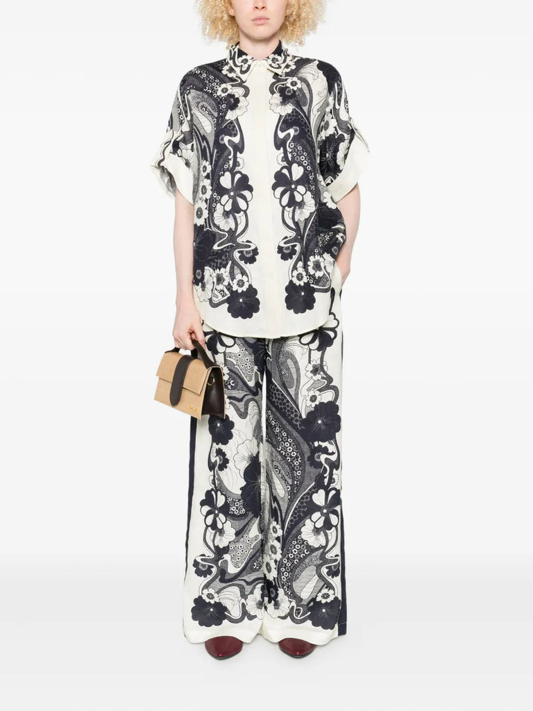 floral-print short-sleeve shirt